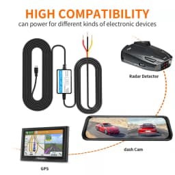 Hardwire Kit Car DVR Dashcam Camera for Low Vol Protection Mini USB Port 12-30V in 5V2.5A 24HParking Monitoring Car Assecories