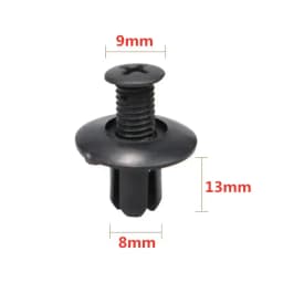 100pcs 8mm Plastic Rivets Fasteners Screw Car Bumper Fender Black Rivet Car Fastener Clips for Toyota Focus Kia Nissan Yamaha