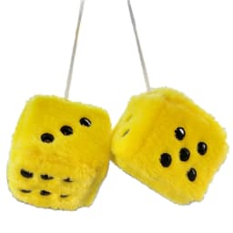 Fuzzy Dice for Car Mirror Pair of 2.7” Retro Square Fuzzy Plush Dice with Dots for Hanging Car Accessories Interior Fluffy