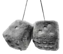 Fuzzy Dice for Car Mirror Pair of 2.7” Retro Square Fuzzy Plush Dice with Dots for Hanging Car Accessories Interior Fluffy