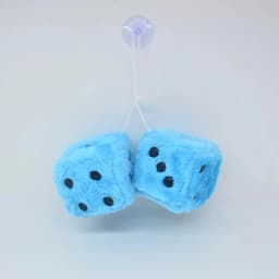 Fuzzy Dice for Car Mirror Pair of 2.7” Retro Square Fuzzy Plush Dice with Dots for Hanging Car Accessories Interior Fluffy