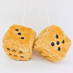Fuzzy Dice for Car Mirror Pair of 2.7” Retro Square Fuzzy Plush Dice with Dots for Hanging Car Accessories Interior Fluffy