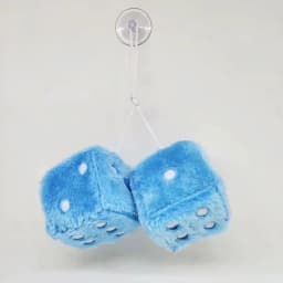 Fuzzy Dice for Car Mirror Pair of 2.7” Retro Square Fuzzy Plush Dice with Dots for Hanging Car Accessories Interior Fluffy