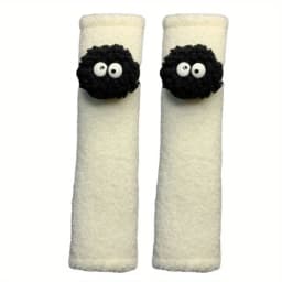 2pcs Black Spirit Pad Car Seat Belt Small Interior Decoration Protection Cartoon Creative Insurance Cover Car Accessories