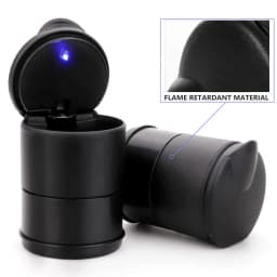 Car Ashtray LED Alloy Ash Tray Plastic Cup Portable Smokeless Auto Ashtray Flame Retardant Cigarette Holder Box Accessories