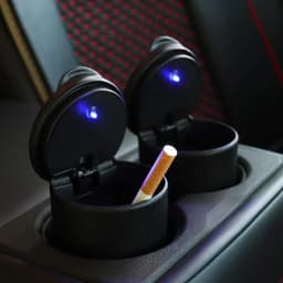Car Ashtray LED Alloy Ash Tray Plastic Cup Portable Smokeless Auto Ashtray Flame Retardant Cigarette Holder Box Accessories