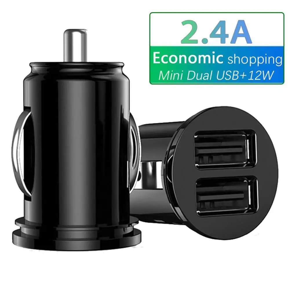 Dual USB Car Charger 5A Fast Charing 2 Port 12-24V Cigarette Socket Lighter Car USBC Charger For All Smart Phones Adapter