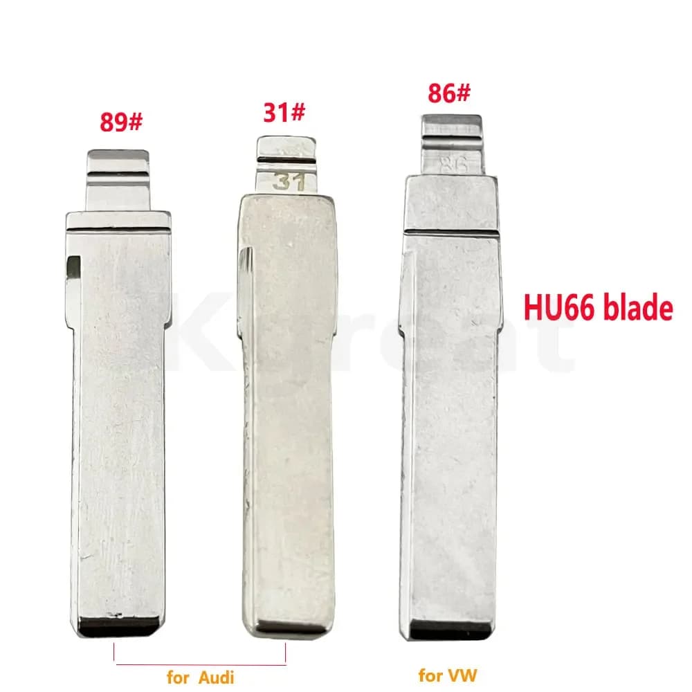 10pcs 31# 86# 89# HU66 Metal Uncut Blank Flip Remote Key Blade for VW Passat Bora Seat Skoda Audi for Keydiy KD Xhorse VVDI JMD