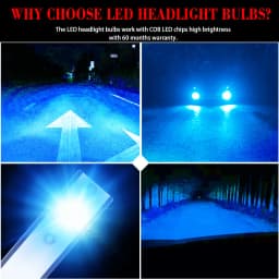 TCYATO 2Pcs Car LED Headlights C1 26000lm 80W COB Chip 3000k/4300k/6000k/8000k Lime H4 H7 H1 9005 H11 LED Lights