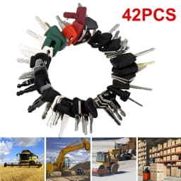 42pcs/18pcs construction machinery key set+2pcs wire ring+2pcs small key ring Heavy Equipment Construction Ignition Key