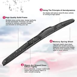 1Pc Car Wiper Universal Three Stage Soft Rubber Wiper Mute Durable Multi Size Front Windscreen Automotive Wiper Auto Parts