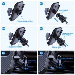 Car Phone Holder Mount,TOPK Upgrade Auto Locking Universal Phone Stand Holder with Hook Clip for Car Air Vent for iPhone Samsun