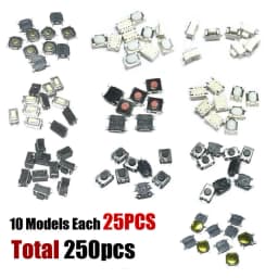 250pcs Car Remote Control Push Button Switch Car Keys Button Touch Microswitch With Box Model Tactile Push Button Switch Kit