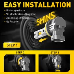 AUXITO 2Pcs CANBUS H8 H11 LED Fog Light Bulbs H9 H16JP 9005 HB3 9006 HB4 3000K Amber Yellow Led Daytime Running Driving Lamp