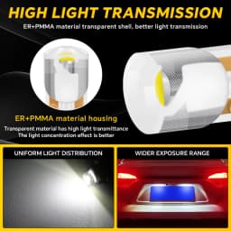 10 Pcs YiRui New LED T10 194 W5W 7000K White Red 12V automotive reading light high brightness small bulb