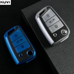 Leather TPU Car Key Case Protection Bag For VW Volkswagen Golf 7 MK7 Tiguan MK2 SEAT Ateca Leon FR 2 Ibiza For Skoda Octavia A7