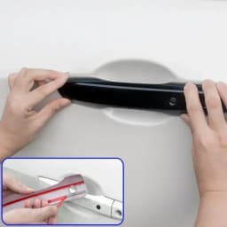 For Honda Civic 10th Gen 2016-2021 Car Carbon Fiber Style Black Exterior Door Handle Moulding Cover Trim W/Keyless Entry LHD