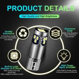 2X T10 LED Canbus No Error W5W LED Bulb Auto Lamp 2016 18SMD Car Interior Light W5YW 194 168 501 LED Car Lights 6000K White 12V