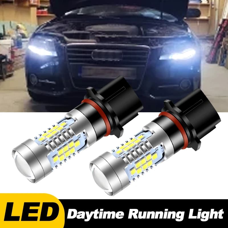 2pcs P13W Canbus No Error For 2008-2012 Audi A4 B8 NonFL LED Bulbs Daytime Running Light DRL Lamp White SH24W Car Accessories