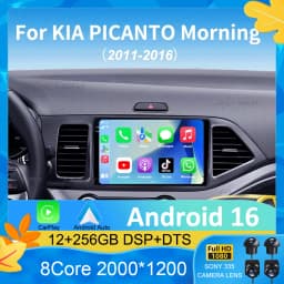 Android 16 For KIA PICANTO Morning 2011 2012 2013 2014 2015 2016 Carplay Auto Multimedia Car Radio Navigation Player WIFI+4G DSP