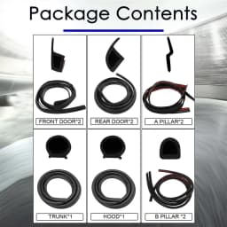 10pcs Door Seal Soundproof Kit For New Tesla Model Y Juniper 2025+ Launch 2025+ Rubber Weather Draft Seal Strip Wind Noise Kit