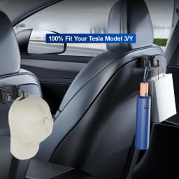 Hipacool Foldable Car Headrest Hook Hanger for Tesla Model 3/Y/Highland Storage Hook Hidden Interior Seat Back Organizer Holder