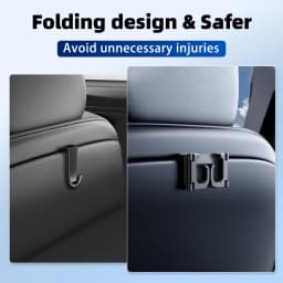 Hipacool Foldable Car Headrest Hook Hanger for Tesla Model 3/Y/Highland Storage Hook Hidden Interior Seat Back Organizer Holder