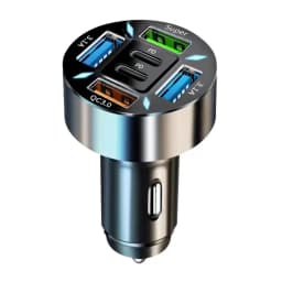 250W 5 Ports Car Charger Fast Charging PD QC3.0 USB C Car Phone Charger Adapter With Voltage For iPhone Samsung Huawei Xiaomi