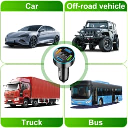 250W 5 Ports Car Charger Fast Charging PD QC3.0 USB C Car Phone Charger Adapter With Voltage For iPhone Samsung Huawei Xiaomi