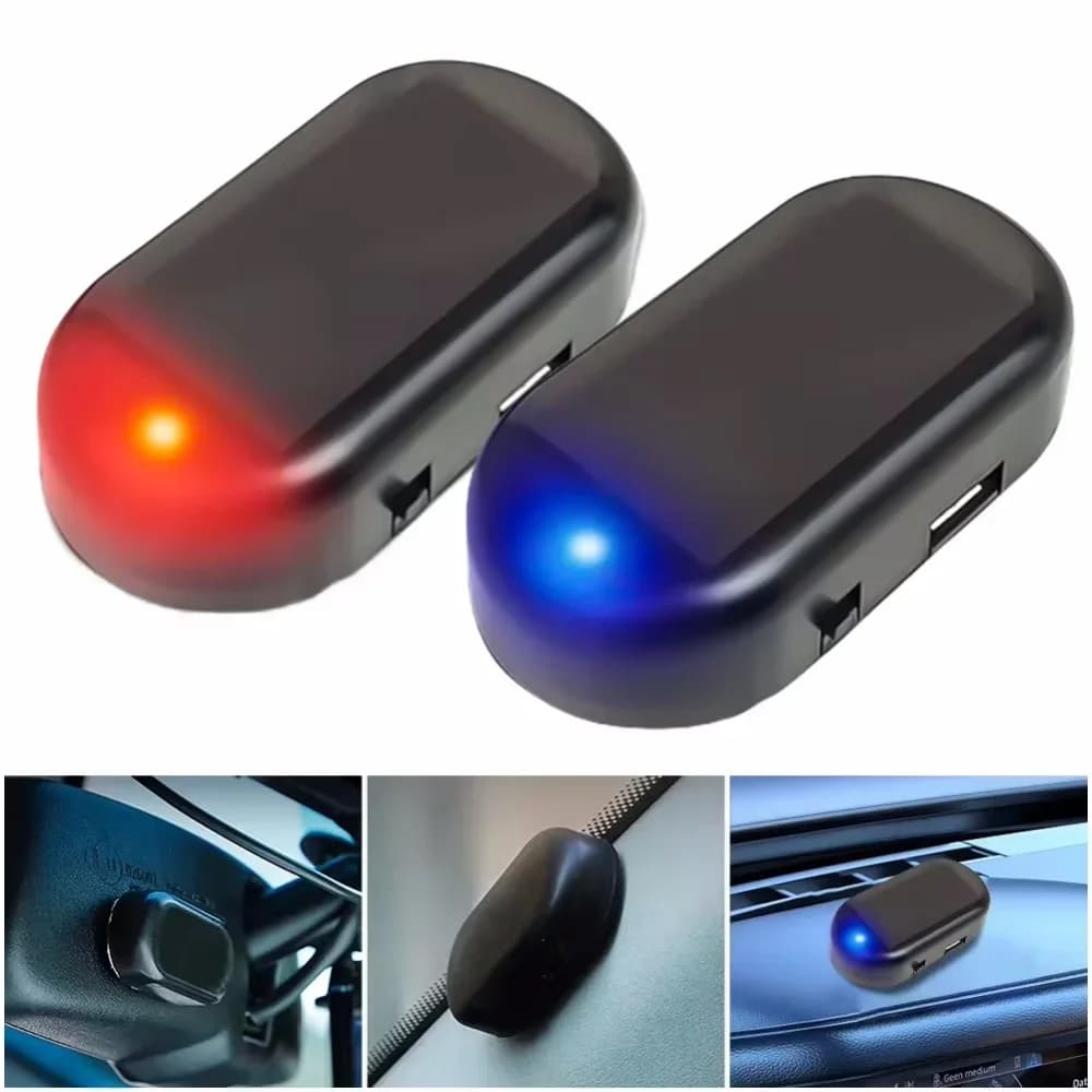 Car Fake Security Light Solar Powered Simulated Dummy Alarm Wireless Warning Anti-Theft Caution Lamp LED Flashing Lights