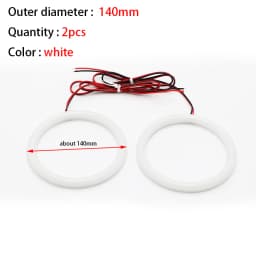 60mm 72mm 80mm 85mm 90mm 95mm 126mm 140mm 131mm 146mm 158mm White Circle Light Cotton Angel Eyes Kit for BMW E46 E36 E38 E39 E90
