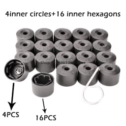 For VW Volkswagen Jetta Polo Tiguan Golf MK4 Passat B6 Seat Leon Ibiza Tire Screw Caps Accessories Car Wheel Hub Nut Bolt Covers
