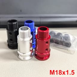Car Gear Manual Shift Knob Adapter Black Aluminum Alloy for Non Threaded Shifters M18x1.5 Adapter 8mm,10mm,11mm,12mm