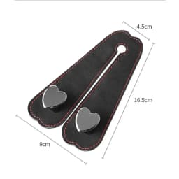 Heart Shape Metal Car Seat Headrest Hooks 2 in 1 Leather Car Seat Back Hook Purse and Bag Backpack Double Hook Car Seat Hanger