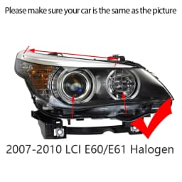 100W Angel Eye DRL light (Daytime Running Lights) for BMW 5 Series E60 E61 LCI Halogen Headlight 2007-2010 - White or Yellow