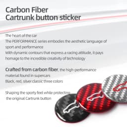 For Tesla 2019- Model 3 Highland 2024 Model Y Juniper Carbon Fiber Rear Trunk Switch Button Trim Sticker Car Interior Accessory