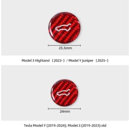 For Tesla 2019- Model 3 Highland 2024 Model Y Juniper Carbon Fiber Rear Trunk Switch Button Trim Sticker Car Interior Accessory