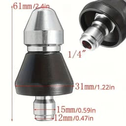 1/4" Quick Connect High-Pressure Sewer Nozzle, Stainless Steel Rust-Proof Drain Cleaner for Pipe Dredging & Outdoor Cleaning