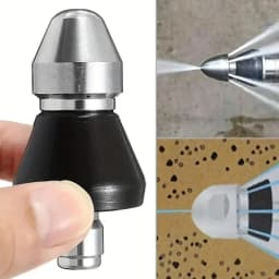 1/4" Quick Connect High-Pressure Sewer Nozzle, Stainless Steel Rust-Proof Drain Cleaner for Pipe Dredging & Outdoor Cleaning
