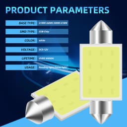 10x C5W C10W LED 31mm 36mm 39mm 42mm Festoon Bulb COB Led Car Interior Dome Light License Plate Luggage Trunk Lamp Universal
