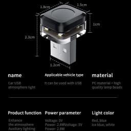 1x Car USB LED Light Mood Lamp Plug Play Universal LED Interior Atmosphere Light Auto Reading Lamp Decorations Decorative Strip
