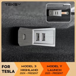 TEKSY Glovebox USB Hub For Tesla New Model Y 2026 Juniper 2025 Model 3 Highland Type-C Port Digital Display Splitter Docking