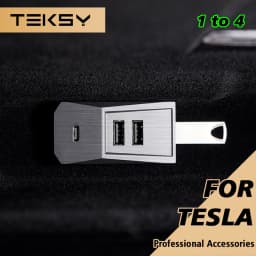 TEKSY Glovebox USB Hub For Tesla New Model Y 2026 Juniper 2025 Model 3 Highland Type-C Port Digital Display Splitter Docking