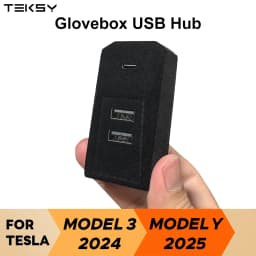 TEKSY Glovebox USB Hub For Tesla New Model Y 2026 Juniper 2025 Model 3 Highland Type-C Port Digital Display Splitter Docking