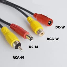 4Pin Aviation Male to Female Adapter RCA AV & DC Power Converter Cable for Car Rear Camera Monitor (Signal & Power Transmission)