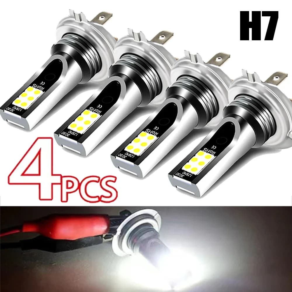 1/2/4PCs H7 Led Headlight Bulb Kit Car Fog Light Bulbs 12V 55W High Power Auto Fog Lamp 6000K Headlamp h7 super bright Bulbs