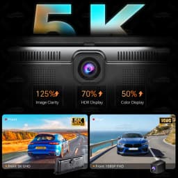 K8 Pro 11.3" Touch Screen Car Camera 5K Dash Cam GPS 5G WiFi Wireless CarPlay & Android Auto Loop Recording GPS Navigation DVR
