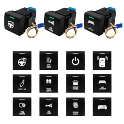 Push Button Switch Green White Light Radar Power Fog Light Fixed Horn Garage Momentary Type For Toyota Camry Corolla RAV4 Prado