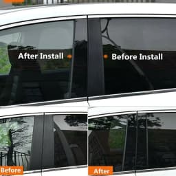 6Pcs/set Glossy Black Car Window Door Column B C Pillar Post Cover Trim For Fiat 500 2010 2011 2012 2013 -2020 Decor Stickers
