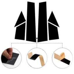 6Pcs/set Glossy Black Car Window Door Column B C Pillar Post Cover Trim For Fiat 500 2010 2011 2012 2013 -2020 Decor Stickers